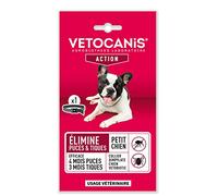 Vetocanis, Vetobotic, Collier Anti puces pour Chien, Anti Tiques, Protection 4 Mois Puces et 3 Mois Tiques, Collier Noir, Antiparasitaire Chien de 2 à 10 kg