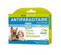 Vetoform Antiparasitaire Petit Chien -15kg 3 pipettes
