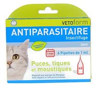 Vetoform Antiparasitaire Puces Tiques et Moustique 6 pipettes