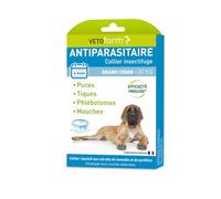 Vétoform | Collier Antiparasitaire Grand Chien | 75 cm | Réglable | Anti-Puces, Tiques, Moustiques & Mouches | Répulsif 4 Mois | Fabriqué en France