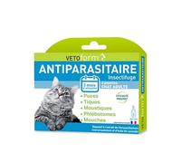 VETOFORM | Pipette Antiparasitaire Chat Adulte | Anti puces et Anti-Tiques | 3x1 ML | Fabriqué en France