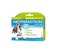 VETOFORM | Pipette Antiparasitaire Chien Adulte (15|30 kg) | Anti puces et Anti-Tiques | 3x3 ML | Fabriqué en France