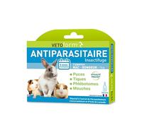 VETOFORM | Pipette Antiparasitaire Petit mammiphère +1kg | Lapin, Cobaye, Furet | NAC | antipuces et Anti-tiques | 3x0,6 ML | Fabriqué en France