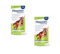 Vetoquinol Flexadin Advanced Lot de 2 paquets de 60 chews pour chiens - Complément alimentaire pour soutenir la santé des articulations - Avec collagène immunactif, oméga-3 et vitamine E