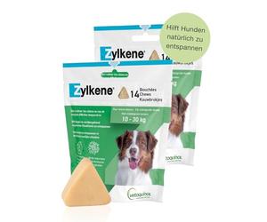 Vetoquinol Zylkene Chews 225 mg | Lot de 2 paquets de 14 bouches | Complément alimentaire pour chiens et chats | Plus de bien-être dans des situations inhabituelles