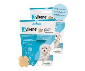 Vetoquinol Zylkene Chews 75 mg | Lot de 2 paquets de 14 boulettes | Complément alimentaire pour chiens et chats | Plus de bien-être dans des situations inhabituelles