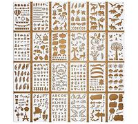 VETPW 24 Pièces Assorti Bullet Journal Pochoir Kits, Pochoir Dessin Peinture, Pochoir à Dessin Réutilisable Plastique Pochoir pour Bricorage, Cartes, Scrapbooking, Planner, Wall Decor et Plus