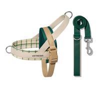 VETRESKA Ensemble Harnais et Laisse pour Chien, Harnais Easy Walk pour Chiens de Petite et Moyenne Taille, Harnais Anti-Traction pour Chiots, Laisse réglable Anti-Torsion (Santal Forest, S)