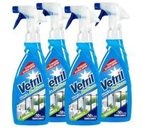 Vetril - Vitres et multi-usages nettoyant spray de surface avec ammoniac, action dégraissante et brillance sans halos, 650 ml x 4 pièces