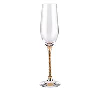 Vetrina Lot de 2 flûtes à griller à tige en cristal sophistiqué pour champagne, cocktails, célébrations spéciales et événements quotidiens, doré, coffret cadeau