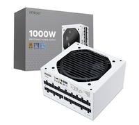 Vetroo Bloc d'alimentation blanc 1000 W ATX 3.0 Ready Dual PCIe 5.0, 80 Plus Gold Full Modulaire, taille compacte, condensateurs japonais 105 °C, mode Eco avec ventilateur FDB de 120 mm, pour PC de