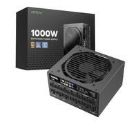 Vetroo Bloc d'alimentation noir ATX 3.0 Ready Dual PCIe 5.0, 80 Plus Gold Full Modulaire, taille compacte, condensateurs japonais 105 °C, mode Eco avec ventilateur FDB de 120 mm, garantie de 10 ans,