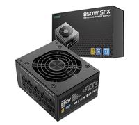 Vetroo Bloc d'alimentation SFX 850 W ATX 3.1 et PCIE 5.1, ventilateur FDB entièrement modulaire 90 mm, fonctionnement à faible bruit, support SFX-to-ATX, noir