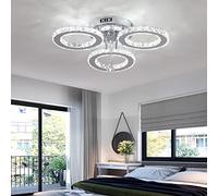 VETRULUS Suspension LED de style moderne à anneaux, avec cristaux