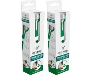 Vet's Best Brosse à Dents à Trois Têtes pour Chien (Lot de 2)