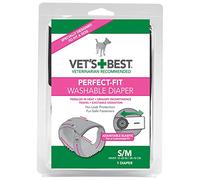 Vet's Best Couche lavable pour chien femelle, taille S/M - Tour de taille 38,1 - 76,2 cm