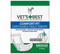 Vet's Best Coupe Confortable Jetables Couches pour Chien Mâle avec Indicateur de Transpiration, 1 Paquet de 12