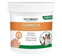 Vet's Best Lingettes nettoyantes Yeux pour Chien et Chat, 100 unités | Un usage régulier des disques apaisants à l'aloé vera et provitamine B5 aide à réduire les traces de larmes.