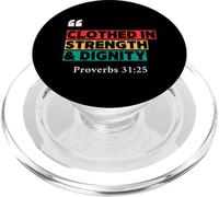 Vêtu de force et de dignité - Proverbes 31:25 Design rétro PopSockets PopGrip pour MagSafe
