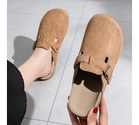 (Veuillez commander selon le tableau des tailles) Chaussures plates à enfiler pour femmes, nouvelles mules, mocassins, sabots en bois, boucle réglable, mignonnes et à la mode, sabots en bois d'été pou