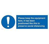 Veuillez garder l'équipement ici, il a été positionné comme cela pour préserver la distance sociale.