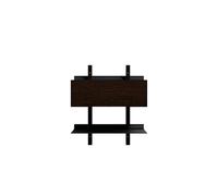 Veuillez Patienter pour Être Assis Table de Chevet Smile avec Étagère Chêne Fumé/ Noir
