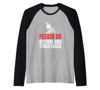 Veuillez Sortir et Toucher Grass Internet Culture Gamer Manche Raglan