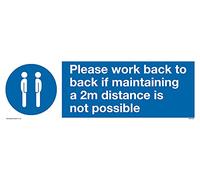 Veuillez travailler dos à dos si la distance de 2 m n'est pas possible avec le symbole obligatoire