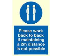 Veuillez travailler vers l'arrière si le maintien d'une distance de 2 m n'est pas possible.