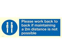 Veuillez travailler vers l'arrière si le maintien d'une distance de 2 m n'est pas possible.