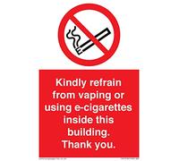 Veuillez vous retenir de vapoter ou d'utiliser des cigarettes électroniques à l'intérieur de ce bâtiment. Merci. Panneau - 100 x 150 m...