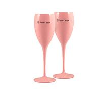 Veuve Clicquot Lot de 2 flûtes à champagne en plastique rose