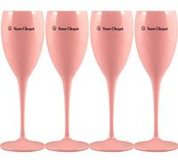 Veuve Clicquot Lot de 4 flûtes en acrylique - Pour champagne glacé - Rose