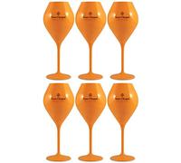 Veuve Clicquot Lot de 6 flûtes à champagne tendance en polycarbonate acrylique Jaune