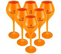 Veuve Clicquot Set de 6 verres à champagne - Coupe à champagne riche - Jaune acrylique - Taille S - 260 ml