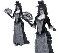 Veuve Noire Déguisement Fantôme Ville Adulte Zombie Femmes Halloween Mariée