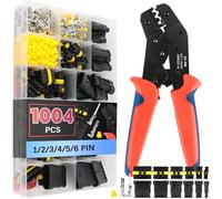 VEUWOLM 1005 Pièces Imperméable à l'eau Connecteurs,Connecteurs Étanches avec Pince à Sertir(0.5-1.5mm²),Connecteur Electrique de Voiture Etanche 1/2/3/4/5/6 Broches pour Moto Voiture Scooter Caravan