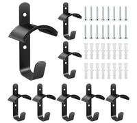 VEUWOLM Lot de 8 Support de Bride de Cheval, Porte-bridon en Métal, Porte-bride Mural avec Crochets et Vis, Porte-bridon pour Chevaux pour Rangement Harnais, Licol, Équipement Équestre