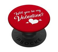 Veux Tu Etre Ma Valentine? Joyeuse Saint Valentin Amour PopSockets PopGrip Adhésif