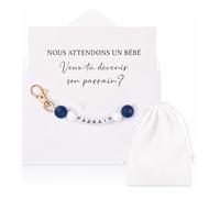veux tu etre mon parrain Cadeau Annonce Grossesse, parrain demande 4 Pièces avec Porte Clé Lettres, Carte Enveloppe Pochette Blanche, Invitation Originale pour Baptême Anniversaire Noël