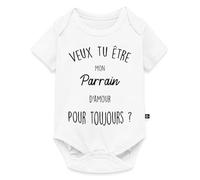Veux Tu Être Mon Parrain Demande Baptême Body Manches Courtes Bébé Bio