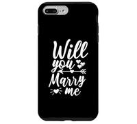Veux-tu m'épouser Arrow Heart Fiançailles assorties de nouveaux mariés Coque pour iPhone 7 Plus/8 Plus