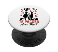 Veux-tu Te Pacser avec Moi Couple Amour Demande De Pacs PopSockets PopGrip Adhésif