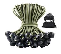 VEVIK Tendeur Elastique 50 Pièces, Tendeur Bache 15cm, Corde Elastique, Sandow Elastique, Tendeur en Caoutchouc, Cordons Élastiques avec Boules pour Pavillon, Bâche, Tente, Rideaux, Bannière, Camping