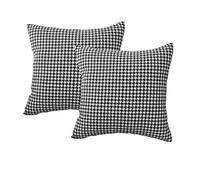 Vevins Lot de 2 housses de coussin décoratives motif pied-de-poule pour canapé, chambre à coucher, voiture 45,7 x 45,7 cm