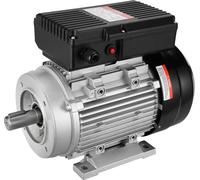 VEVOR 1,1 kW Moteur électrique 1400 tr/min, AC 220~240 V 7,5 A, 90S, cadre B34, moteur de compresseur d'air monophasé, arbre cannelé 24 mm, rotation à droite/gauche pour machines agricoles et outils g