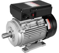 VEVOR 1,1 kW Moteur électrique 2800 tr/min, AC 220-240 V 7,1 A, 90 S, cadre B3, moteur de compresseur d'air monophasé, arbre cannelé 24 mm, rotation droite/gauche pour machines agricoles et outils gén