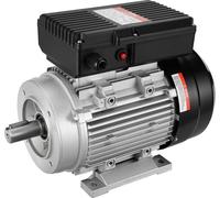 VEVOR 1,1 kW Moteur électrique 2800 tr/min, AC 220-240 V 7,1 A, 90 S, cadre B34, moteur de compresseur d'air monophasé, arbre cannelé 24 mm, rotation droite/gauche pour machines agricoles et outils gé
