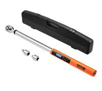 VEVOR 1/2" Clé Dynamométrique Numérique Clé de Torsion 34-340 N.m Précision ±2% Clé à Cliquet Réglable 72 Dents Contre Surcouple par LED Buzzer Vibration avec Adaptateurs Rallonge Kit d’Entretien Auto