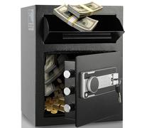 VEVOR Coffre-Fort avec Serrure Électronique 1,7 C Coffre-Fort de Dépôt en Acier Laminé à Froid Coffre-Fort à Trappe Déverrouillage par Mot de Passe 3-12 Chiffres et Clés pour Argent Document Domicile